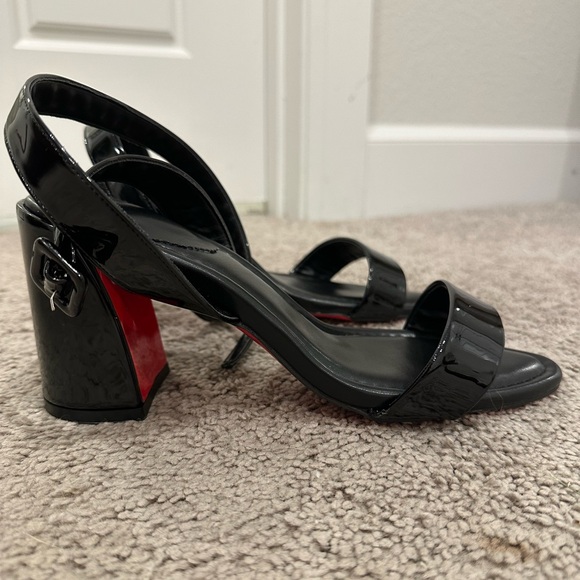 Brand New Black Block Heel with Red Sole - Picture 1 of 10